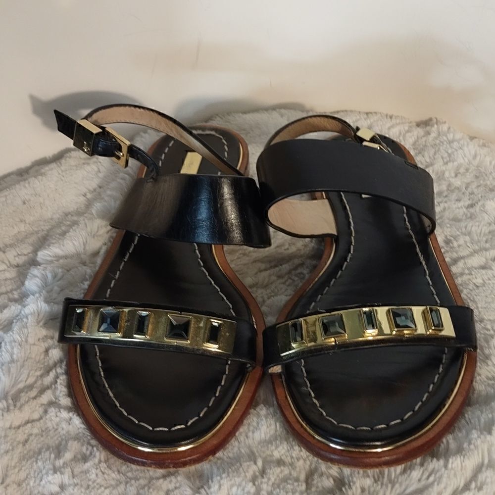 Louis et Cie Leather Gold Woman's Slingback Sandals